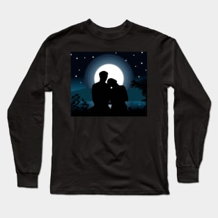 Couple love feel landscape vactor Art Long Sleeve T-Shirt